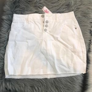 new nwt girl's justice white denim skirt size 20